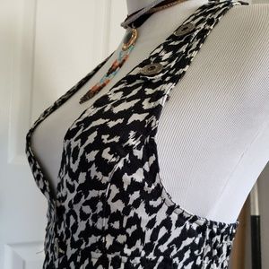 Animal print leopard unique open back denim vest S